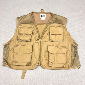 Stream Designs Fishing Vest Mens XXL Tan Pockets Outdoor Tactical Hunting